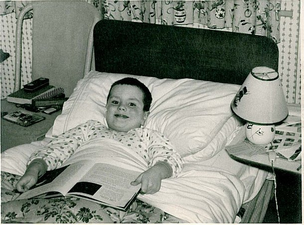 Me in bed with measles 25 Dec 1957